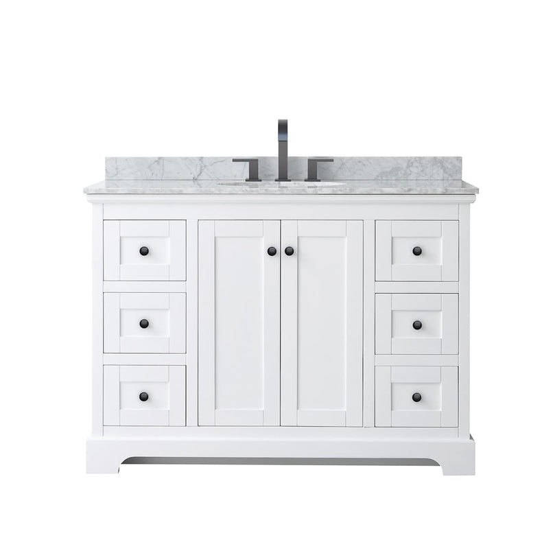 Avery 48" Free Standing Single Basin Vanity Set with Cabinet and Marble Vanity Top - image 9