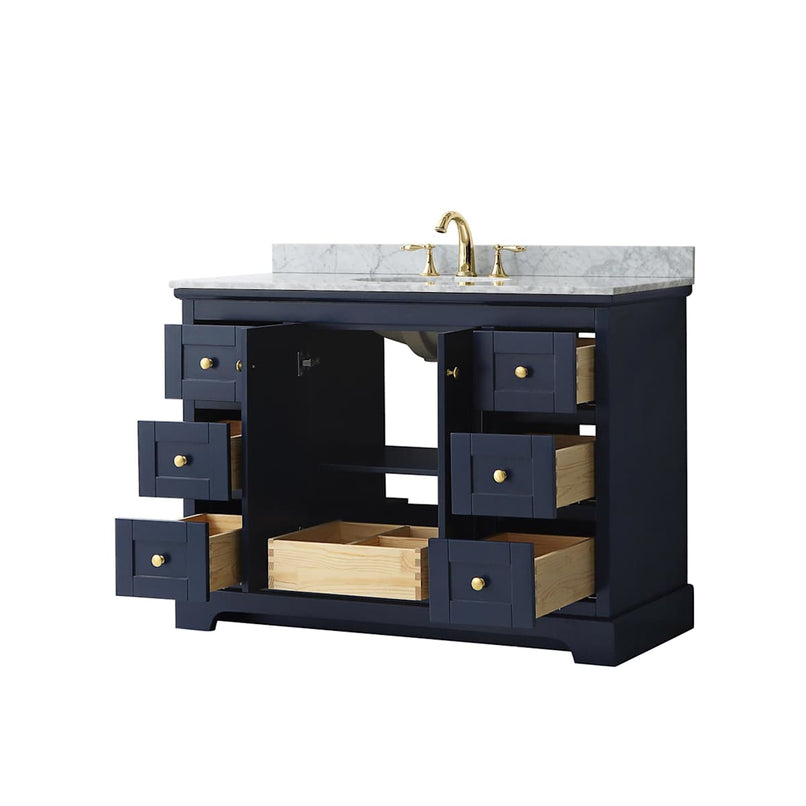 Avery 48" Free Standing Single Basin Vanity Set with Cabinet and Marble Vanity Top - image 11