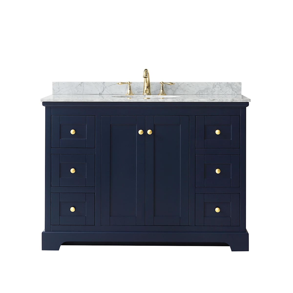 Avery 48" Free Standing Single Basin Vanity Set with Cabinet and Marble Vanity Top