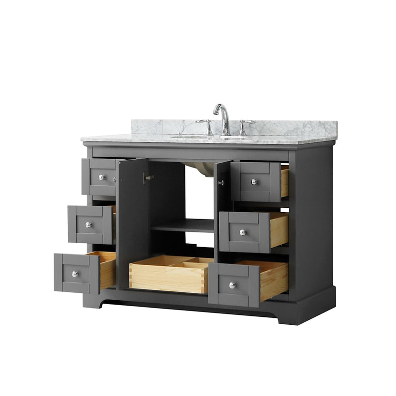 Avery 48" Free Standing Single Basin Vanity Set with Cabinet and Marble Vanity Top - image 13