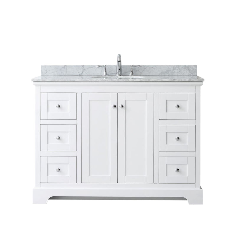 Avery 48" Free Standing Single Basin Vanity Set with Cabinet and Marble Vanity Top - image 16