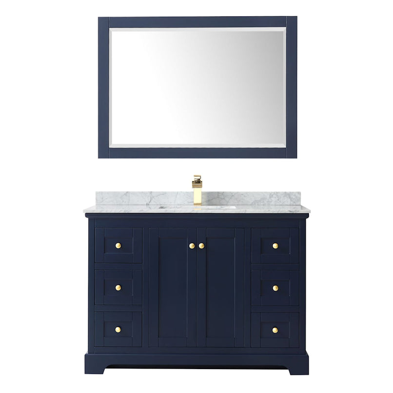 Avery 48" Free Standing Single Basin Vanity Set with Cabinet, Marble Vanity Top, and Framed Mirror - image 15