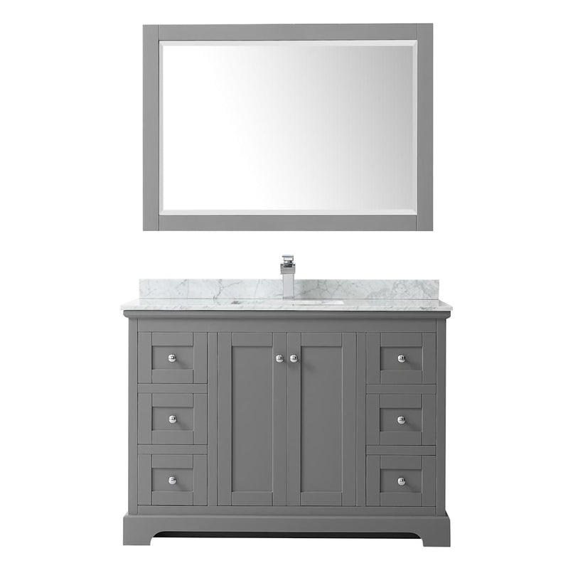 Avery 48" Free Standing Single Basin Vanity Set with Cabinet, Marble Vanity Top, and Framed Mirror - image 17