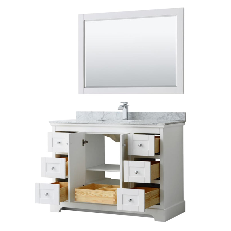 Avery 48" Free Standing Single Basin Vanity Set with Cabinet, Marble Vanity Top, and Framed Mirror - image 18