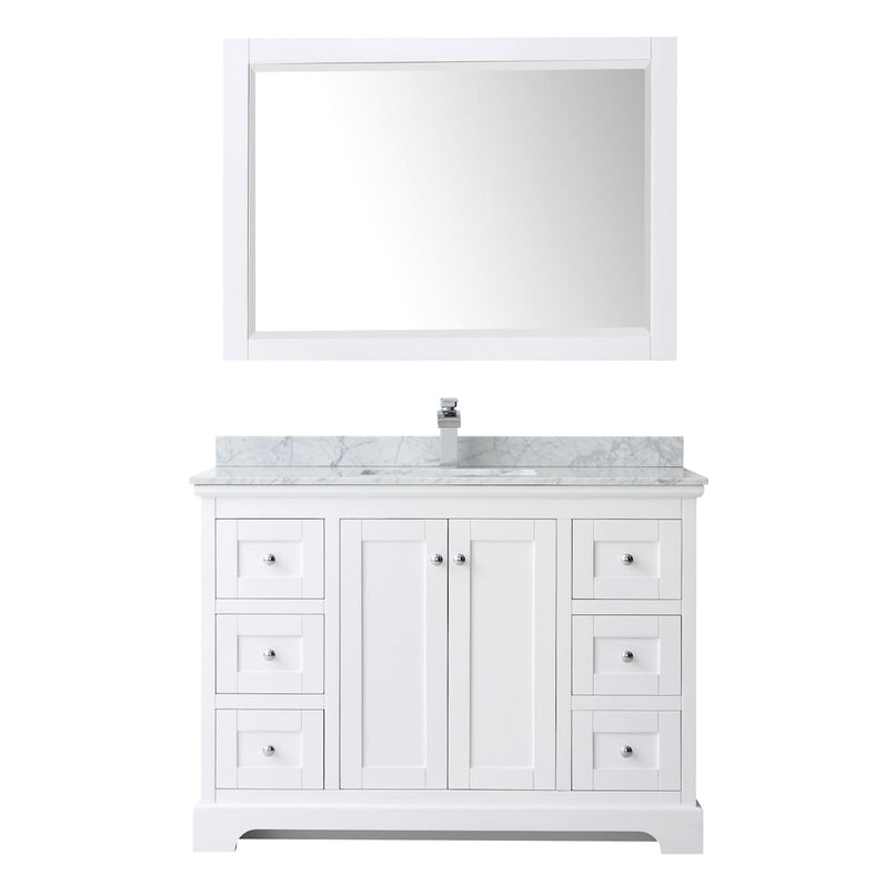 Avery 48" Free Standing Single Basin Vanity Set with Cabinet, Marble Vanity Top, and Framed Mirror - image 19