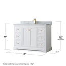 Avery 48" Free Standing Single Basin Vanity Set with Cabinet and Marble Vanity Top - image 3
