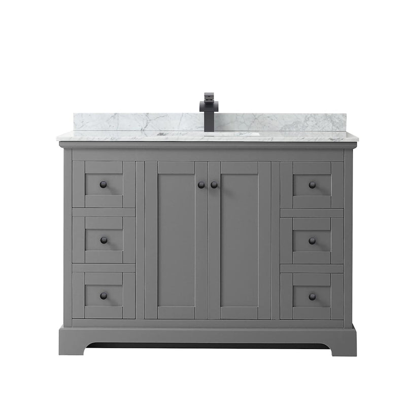 Avery 48" Free Standing Single Basin Vanity Set with Cabinet and Marble Vanity Top - image 7