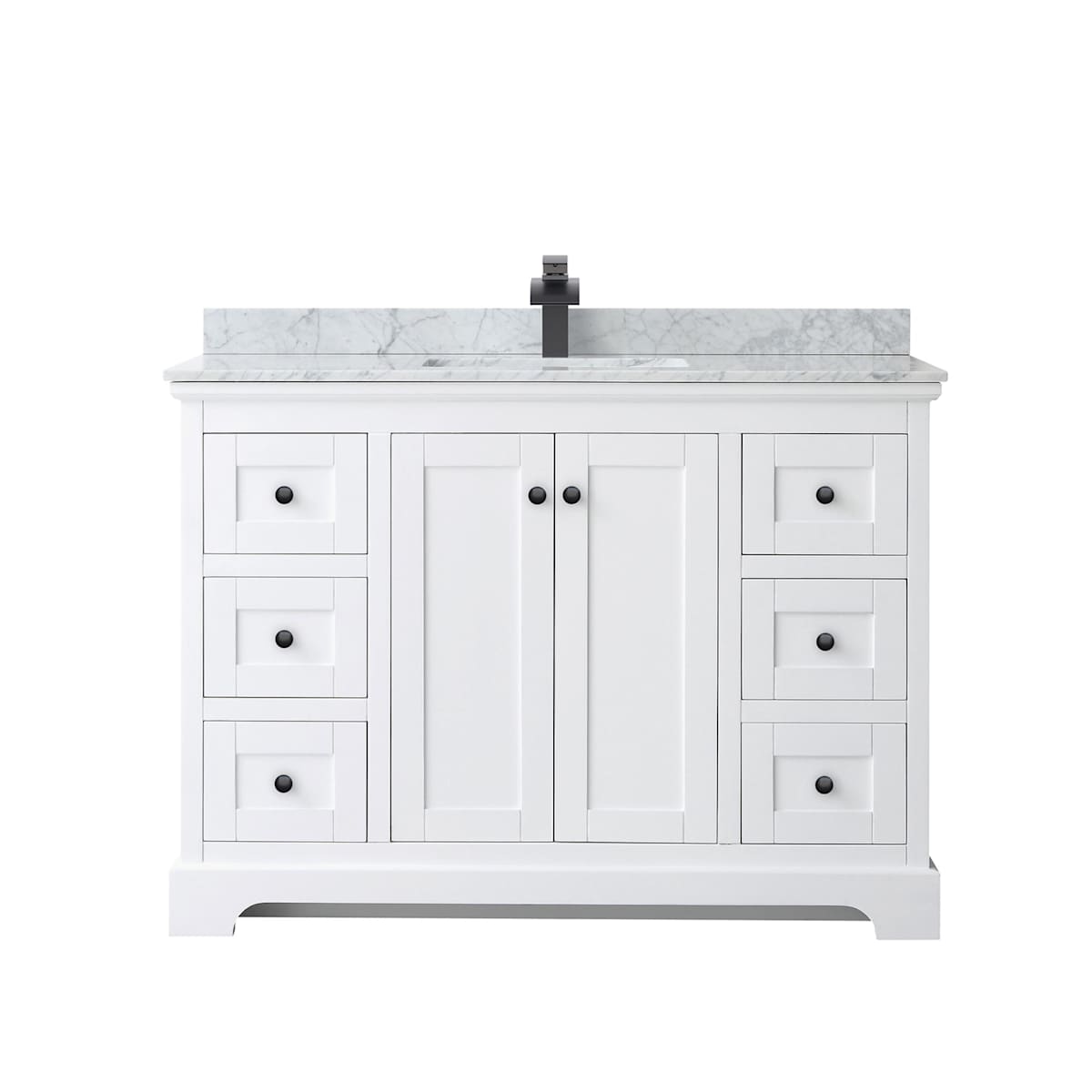 Avery 48" Free Standing Single Basin Vanity Set with Cabinet and Marble Vanity Top