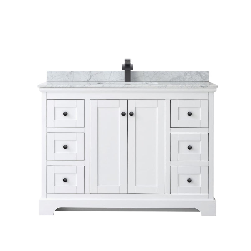 Avery 48" Free Standing Single Basin Vanity Set with Cabinet and Marble Vanity Top - image 9