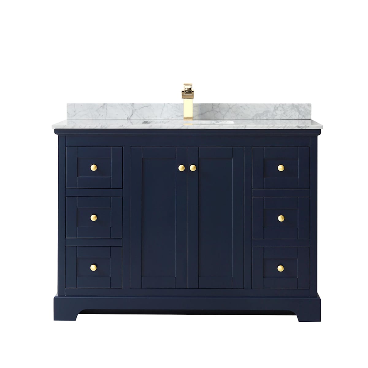 Avery 48" Free Standing Single Basin Vanity Set with Cabinet and Marble Vanity Top