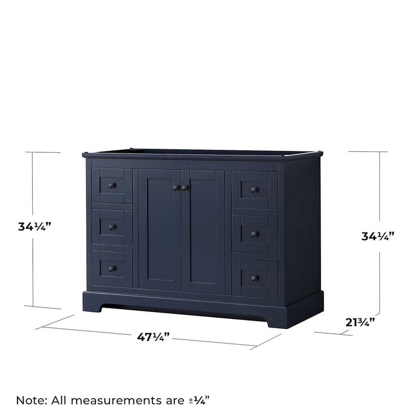 Avery 48" Single Free Standing Vanity Cabinet - Less Vanity Top - image 5