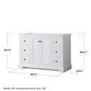 Avery 48" Single Free Standing Vanity Cabinet - Less Vanity Top - image 8
