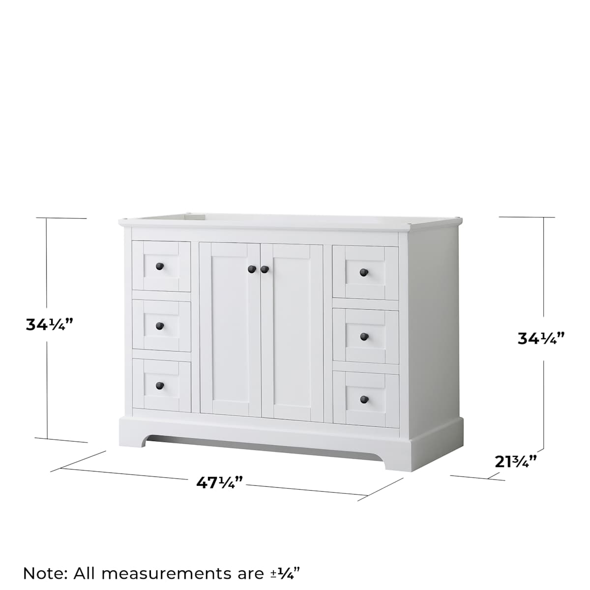 Avery 48" Single Free Standing Vanity Cabinet Only - Less Vanity Top