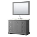 Avery 48" Free Standing Single Basin Vanity Set with Cabinet, Quartz Vanity Top, and Framed Mirror - image 1
