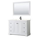 Avery 48" Free Standing Single Basin Vanity Set with Cabinet, Quartz Vanity Top, and Framed Mirror - image 1