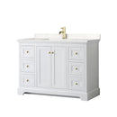 Avery 48" Free Standing Single Basin Vanity Set with Cabinet and Cultured Marble Vanity Top - image 1