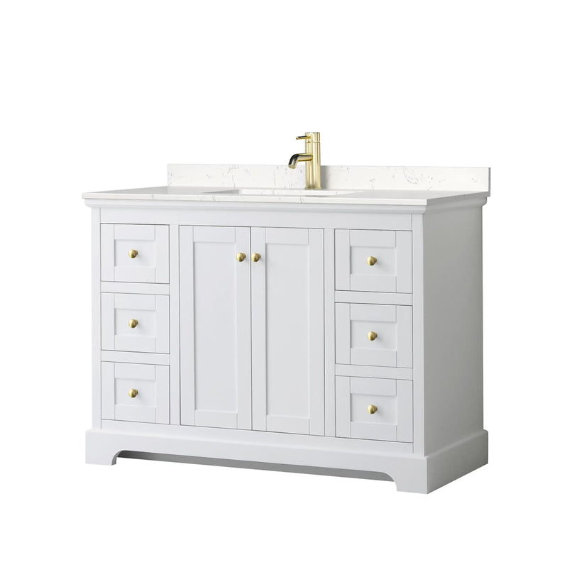 Avery 48" Free Standing Single Basin Vanity Set with Cabinet and Cultured Marble Vanity Top - image 1