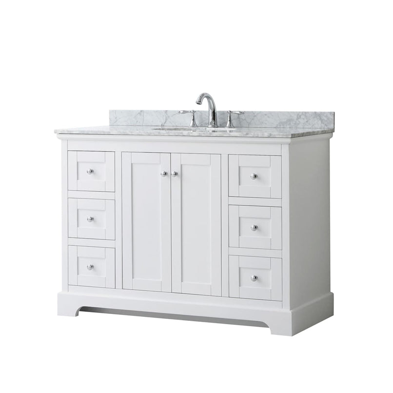 Avery 48" Free Standing Single Basin Vanity Set with Cabinet and Marble Vanity Top - image 1