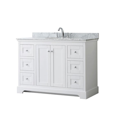 Avery 48" Free Standing Single Basin Vanity Set with Cabinet and Marble Vanity Top - image 1