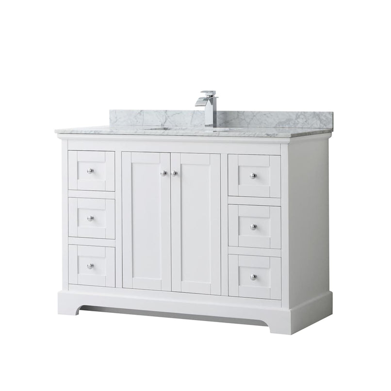 Avery 48" Free Standing Single Basin Vanity Set with Cabinet and Marble Vanity Top - image 1