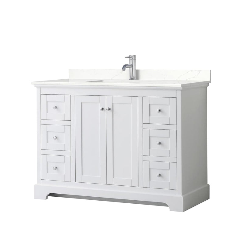 Avery 48" Free Standing Single Basin Vanity Set with Cabinet and Quartz Vanity Top - image 1