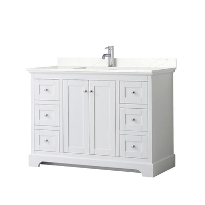 Avery 48" Free Standing Single Basin Vanity Set with Cabinet and Quartz Vanity Top - image 1