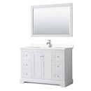 Avery 48" Free Standing Single Basin Vanity Set with Cabinet, Cultured Marble Vanity Top, and Framed Mirror - image 1