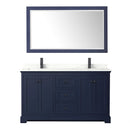 Avery 60" Free Standing Double Basin Vanity Set with Cabinet, Quartz Vanity Top, and Framed Mirror - image 2