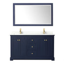 Avery 60" Free Standing Double Basin Vanity Set with Cabinet, Quartz Vanity Top, and Framed Mirror - image 9