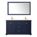 Avery 60" Free Standing Double Basin Vanity Set with Cabinet, Quartz Vanity Top, and Framed Mirror - image 10