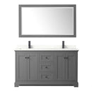 Avery 60" Free Standing Double Basin Vanity Set with Cabinet, Quartz Vanity Top, and Framed Mirror - image 11