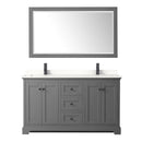 Avery 60" Free Standing Double Basin Vanity Set with Cabinet, Quartz Vanity Top, and Framed Mirror - image 13