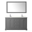 Avery 60" Free Standing Double Basin Vanity Set with Cabinet, Quartz Vanity Top, and Framed Mirror - image 14