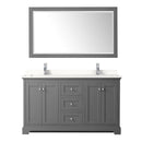 Avery 60" Free Standing Double Basin Vanity Set with Cabinet, Quartz Vanity Top, and Framed Mirror - image 15