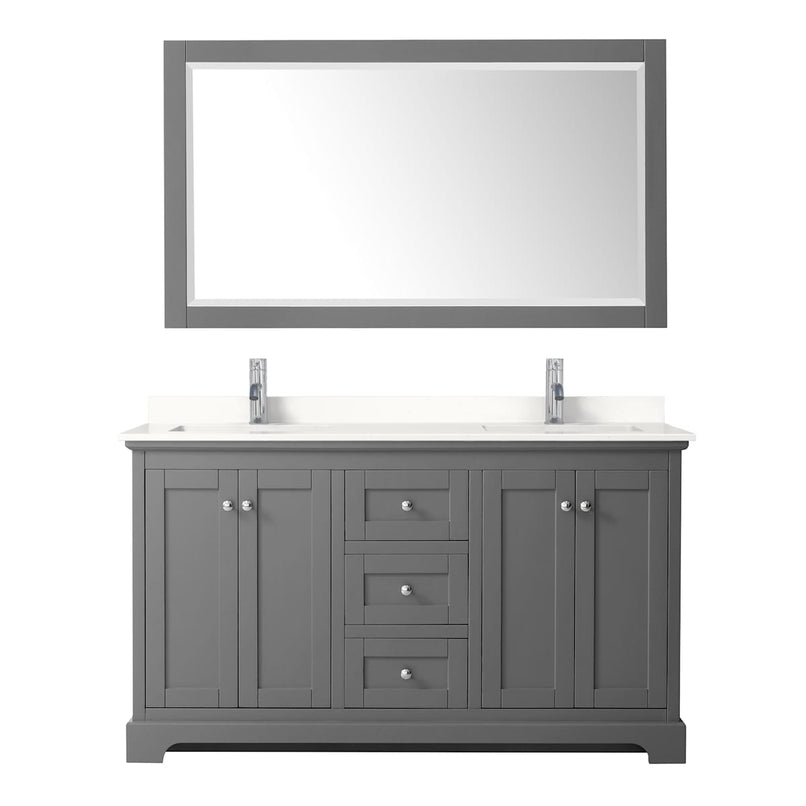 Avery 60" Free Standing Double Basin Vanity Set with Cabinet, Quartz Vanity Top, and Framed Mirror - image 15