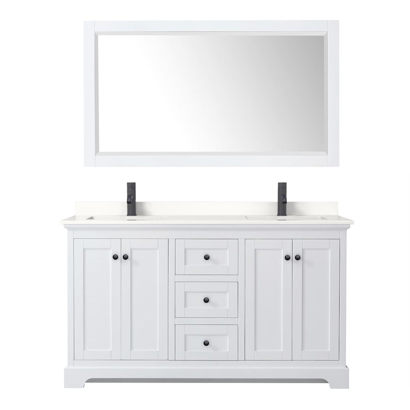 Avery 60" Free Standing Double Basin Vanity Set with Cabinet, Quartz Vanity Top, and Framed Mirror - image 18