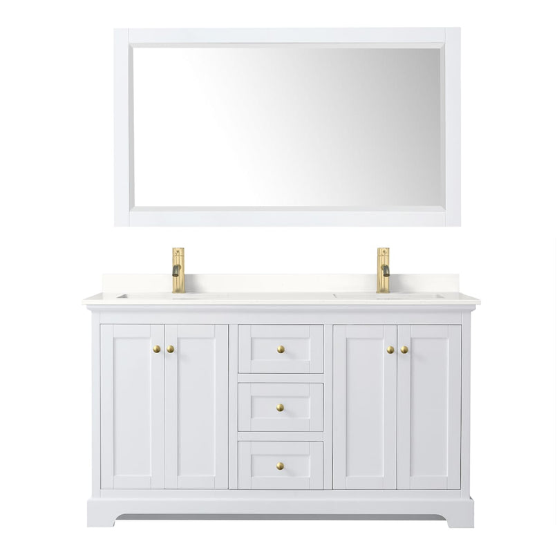Avery 60" Free Standing Double Basin Vanity Set with Cabinet, Quartz Vanity Top, and Framed Mirror - image 20