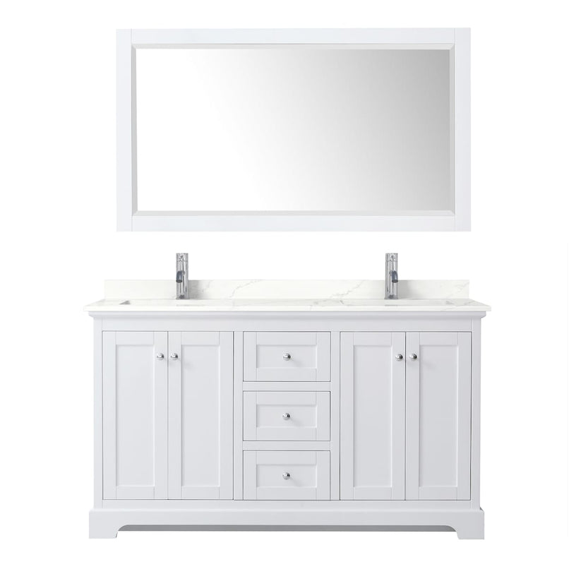 Avery 60" Free Standing Double Basin Vanity Set with Cabinet, Quartz Vanity Top, and Framed Mirror - image 21