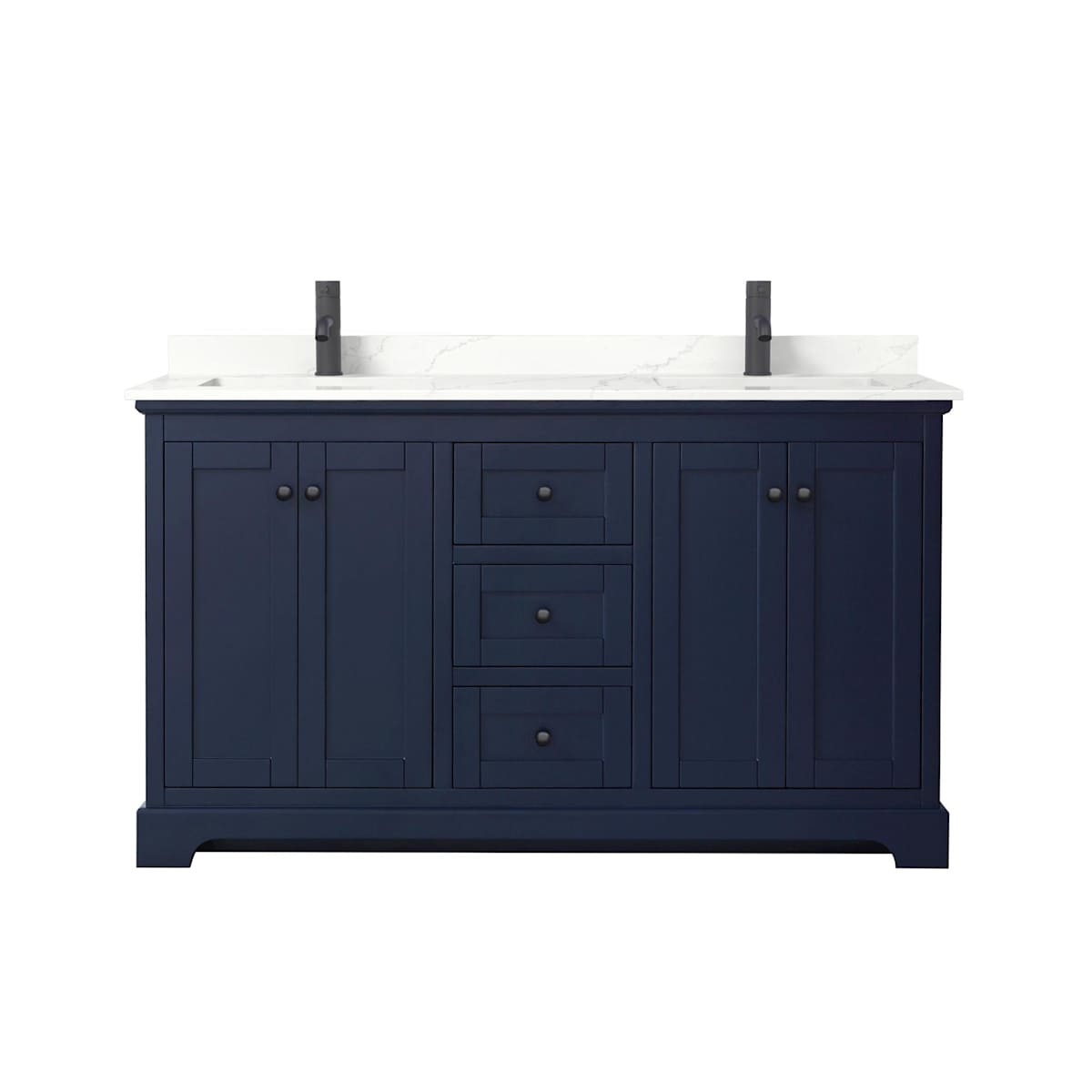 Avery 60" Free Standing Double Basin Vanity Set with Cabinet and Quartz Vanity Top