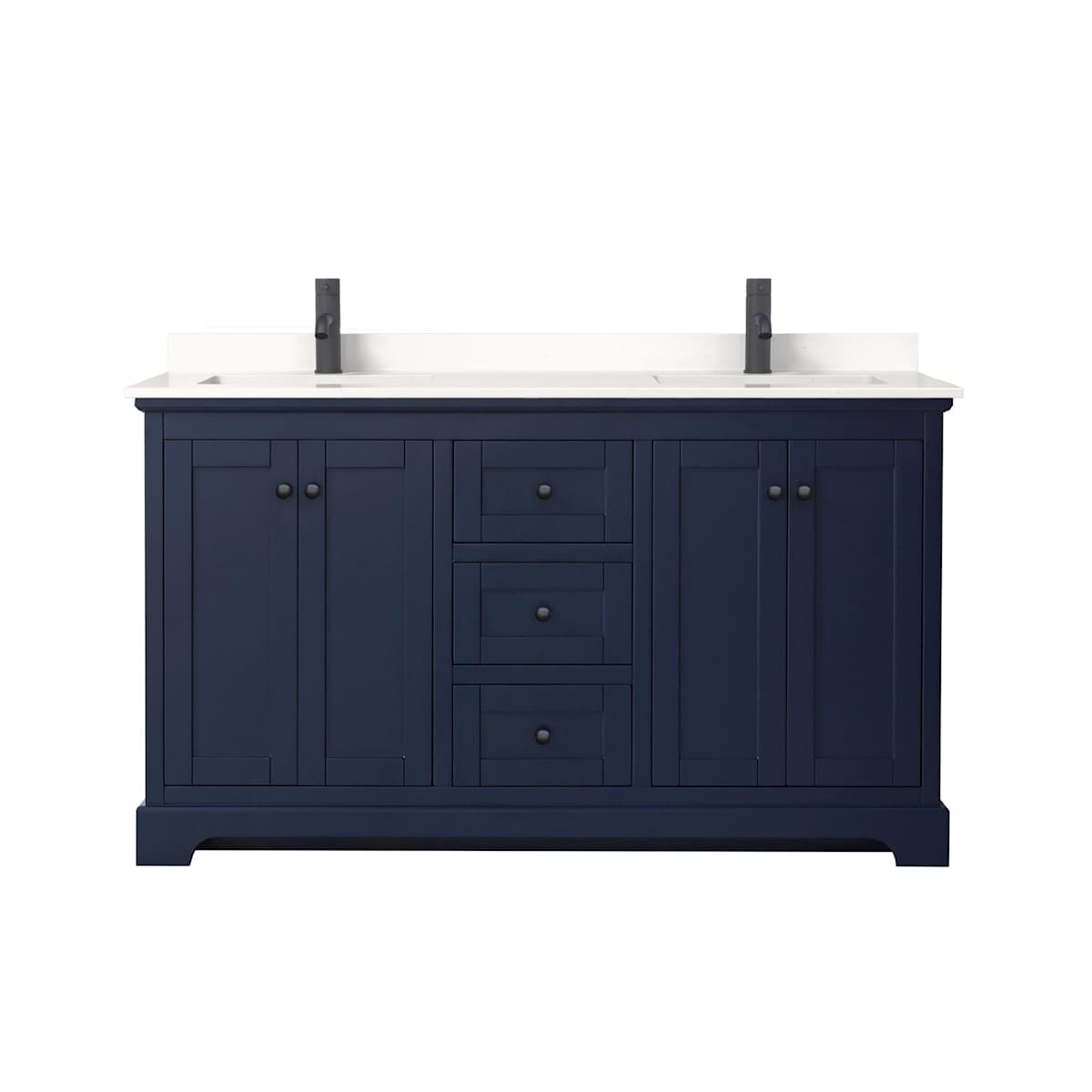 Avery 60" Free Standing Double Basin Vanity Set with Cabinet and Quartz Vanity Top