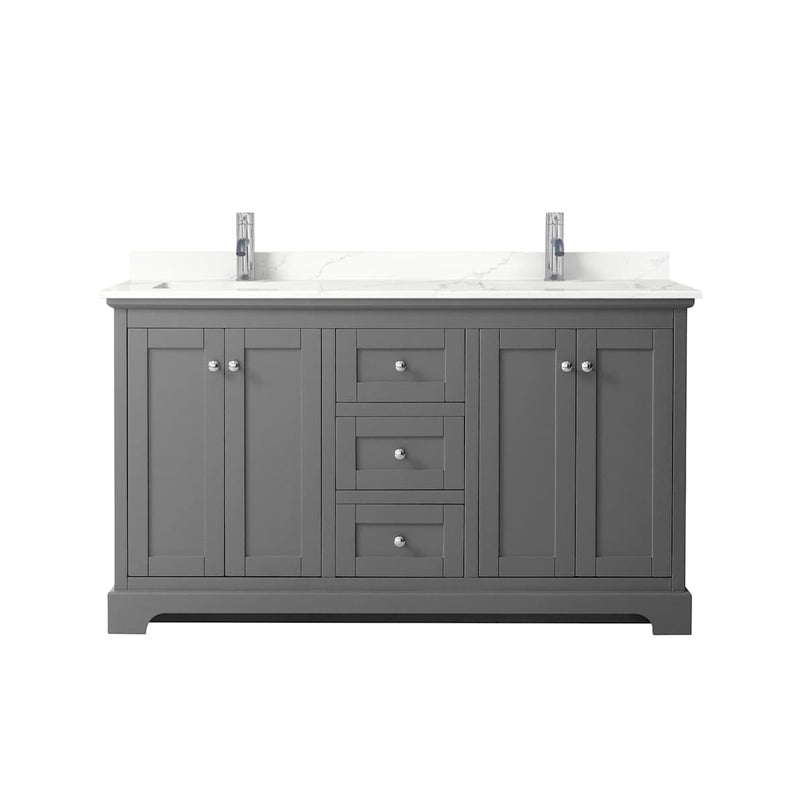 Avery 60" Free Standing Double Basin Vanity Set with Cabinet and Quartz Vanity Top - image 12