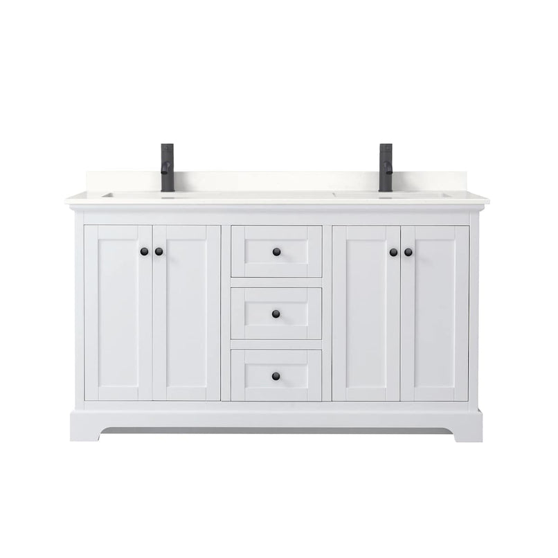 Avery 60" Free Standing Double Basin Vanity Set with Cabinet and Quartz Vanity Top - image 15