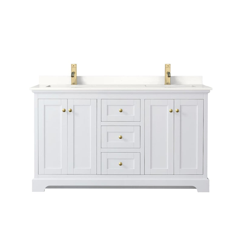 Avery 60" Free Standing Double Basin Vanity Set with Cabinet and Quartz Vanity Top - image 17