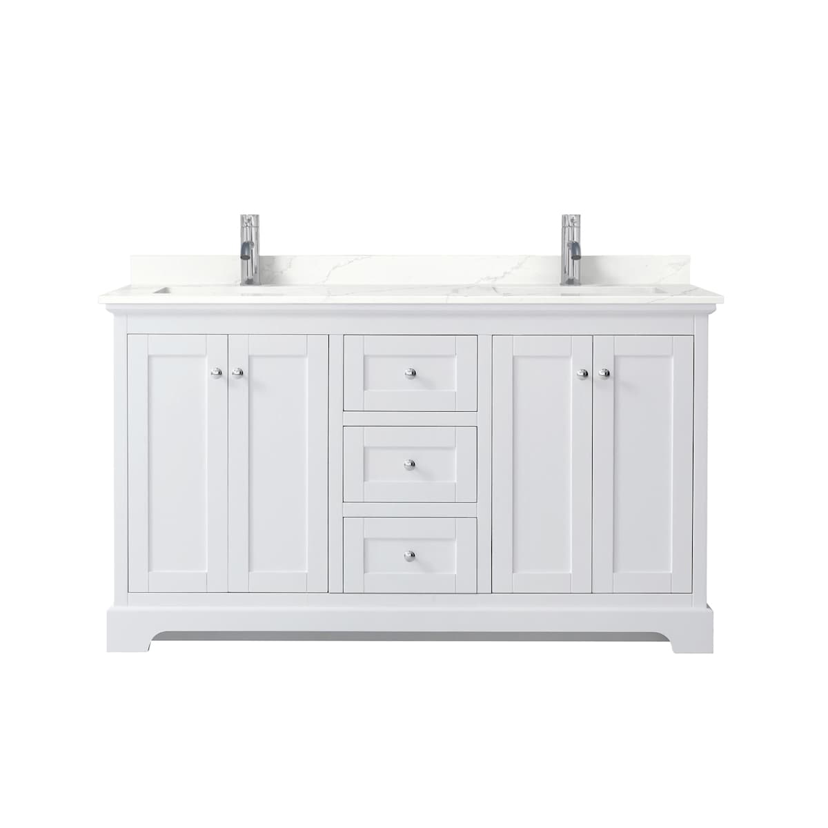Avery 60" Free Standing Double Basin Vanity Set with Cabinet and Quartz Vanity Top - image 18