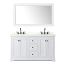 Avery 60" Free Standing Double Basin Vanity Set with Cabinet, Quartz Vanity Top, and Framed Mirror - image 16