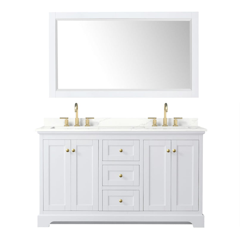 Avery 60" Free Standing Double Basin Vanity Set with Cabinet, Quartz Vanity Top, and Framed Mirror - image 19