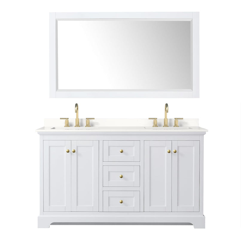 Avery 60" Free Standing Double Basin Vanity Set with Cabinet, Quartz Vanity Top, and Framed Mirror - image 20