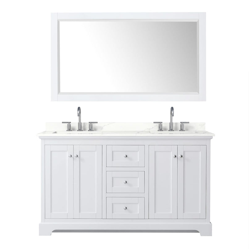 Avery 60" Free Standing Double Basin Vanity Set with Cabinet, Quartz Vanity Top, and Framed Mirror - image 21