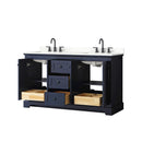 Avery 60" Free Standing Double Basin Vanity Set with Cabinet and Quartz Vanity Top - image 3