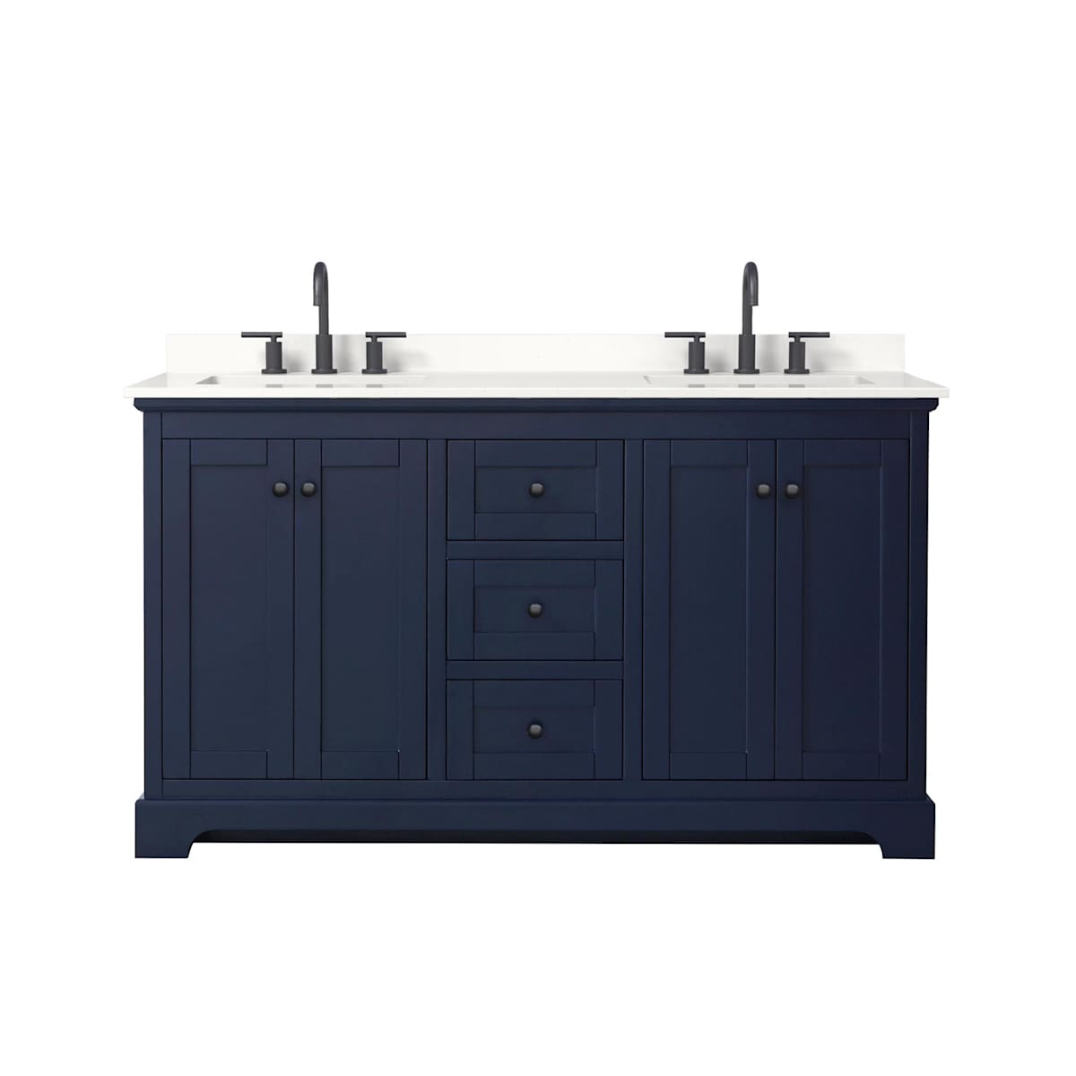 Avery 60" Free Standing Double Basin Vanity Set with Cabinet and Quartz Vanity Top